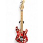 Used EVH Striped Series Frankie red and white stripe Solid Body Electric Guitar thumbnail