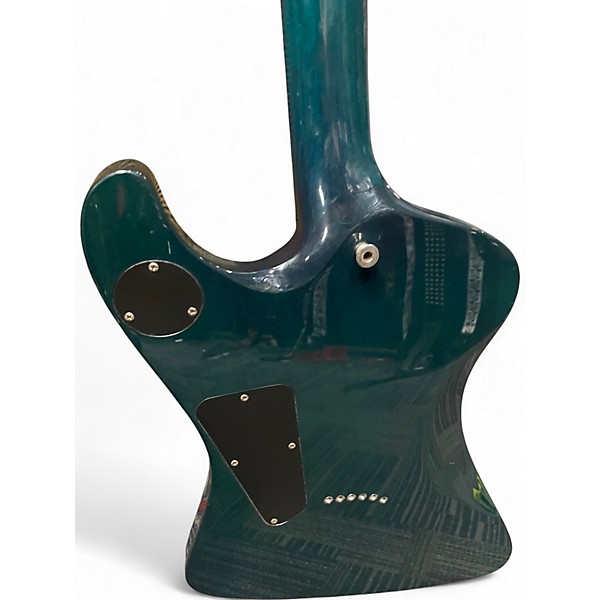 Used Diamond Guitars DBZ Hailfire Transparent Teal Solid Body Electric Guitar