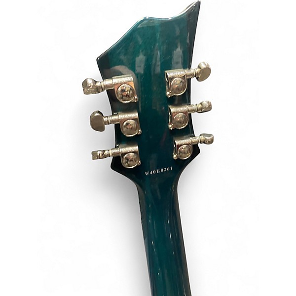 Used Diamond Guitars DBZ Hailfire Transparent Teal Solid Body Electric Guitar