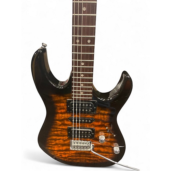 Used Ibanez GRX70QA Tiger Sunburst Solid Body Electric Guitar