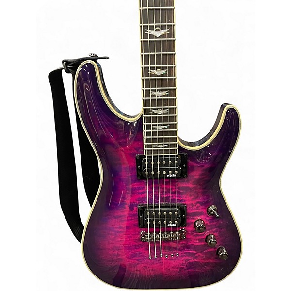 Used Schecter Guitar Research Omen Extreme 6 Trans Purple Solid Body Electric Guitar