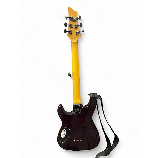 Used Schecter Guitar Research Omen Extreme 6 Trans Purple Solid Body Electric Guitar