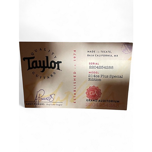 Used Taylor 214CE PLUS ZIRICOTE Sunburst Acoustic Electric Guitar