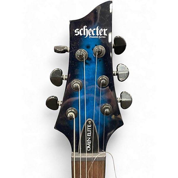 Used Schecter Guitar Research OMEN ELITE Blue Agave Solid Body Electric Guitar