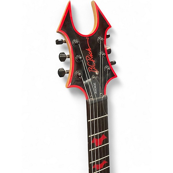 Used B.C. Rich Avenge Red and Black Solid Body Electric Guitar