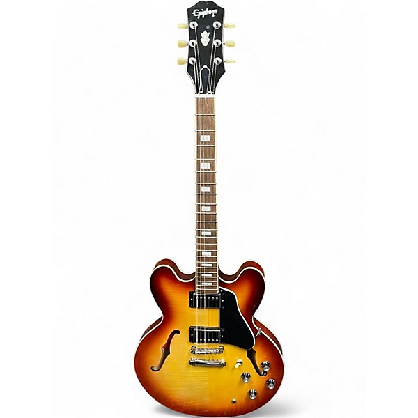 Used Epiphone ES335 Figured 2 Color Sunburst Hollow Body Electric Guitar