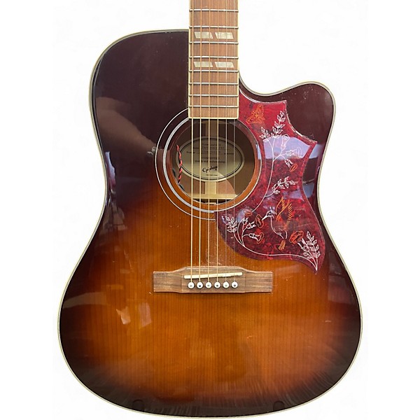 Used Epiphone Hummingbird Performer Pro Brown Sunburst Acoustic Electric Guitar