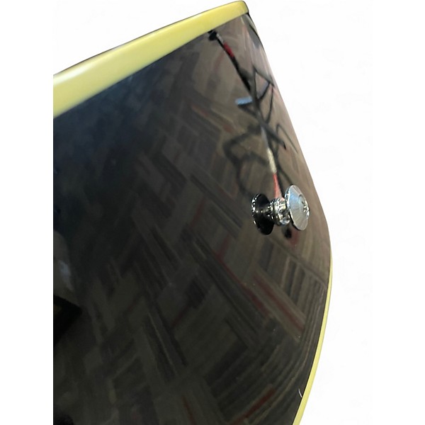 Used Ibanez AEB5E Black and White Acoustic Bass Guitar