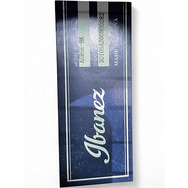 Used Ibanez AEB5E Black and White Acoustic Bass Guitar