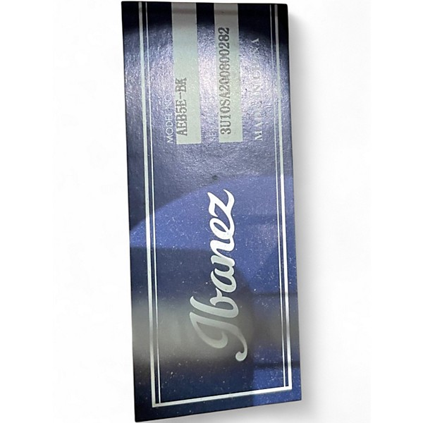 Used Ibanez AEB5E Black and White Acoustic Bass Guitar