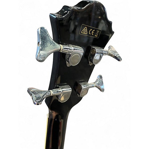Used Ibanez AEB5E Black and White Acoustic Bass Guitar