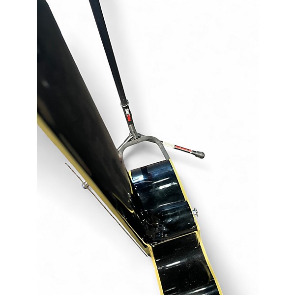 Used Ibanez AEB5E Black and White Acoustic Bass Guitar