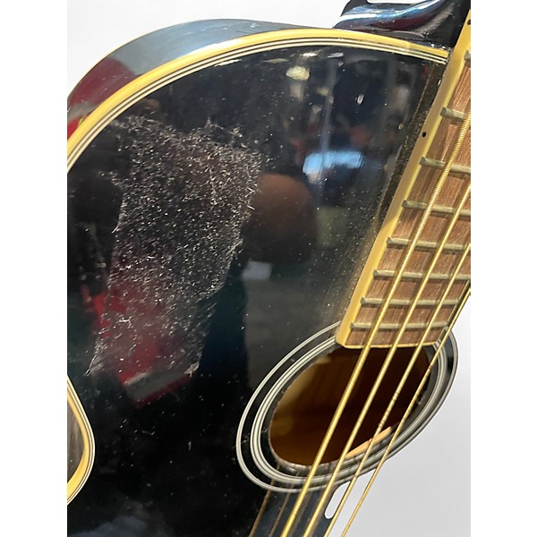 Used Ibanez AEB5E Black and White Acoustic Bass Guitar