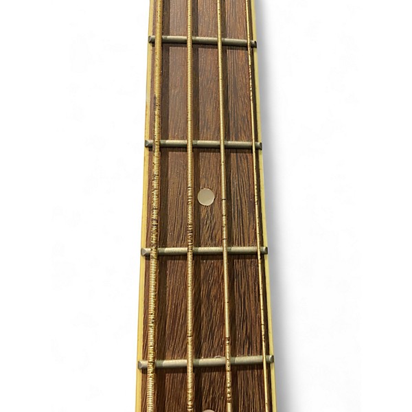 Used Ibanez AEB5E Black and White Acoustic Bass Guitar