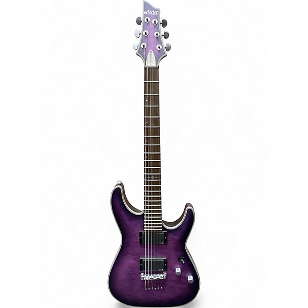 Used Schecter Guitar Research C1 Platinum Trans Purple Solid Body Electric Guitar