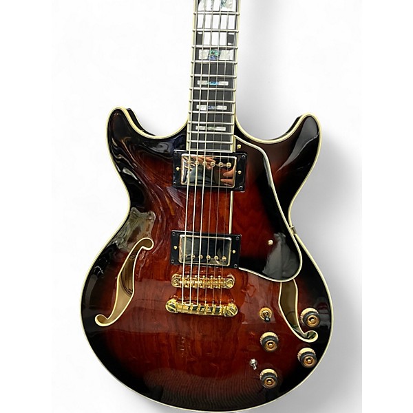 Used Ibanez AM153QA DARK BROWN SUNBURST Hollow Body Electric Guitar