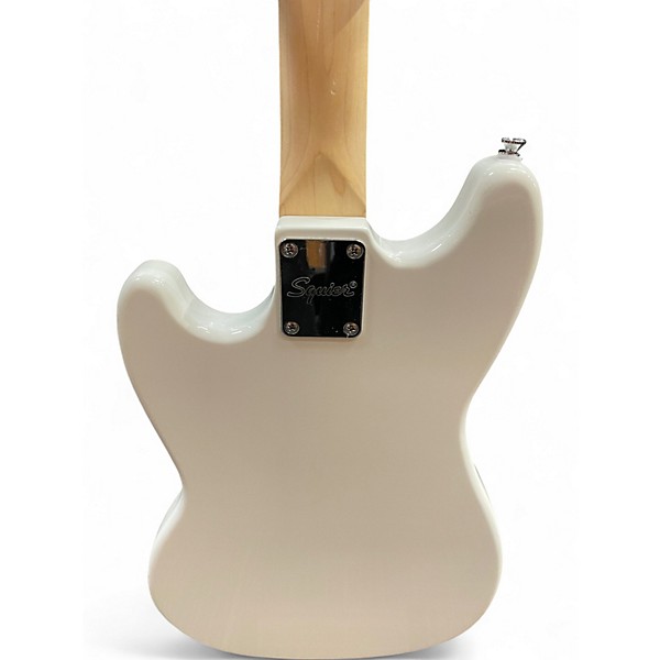 Used Squier Bronco Olympic White Electric Bass Guitar