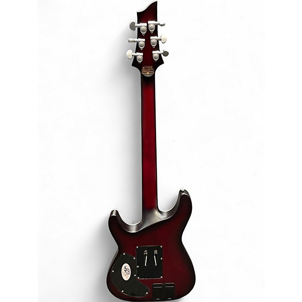 Used Schecter Guitar Research C1 FR-S Platinum Crimson Red Burst Solid Body Electric Guitar