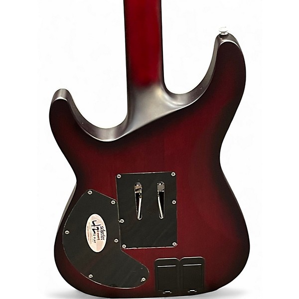 Used Schecter Guitar Research C1 FR-S Platinum Crimson Red Burst Solid Body Electric Guitar