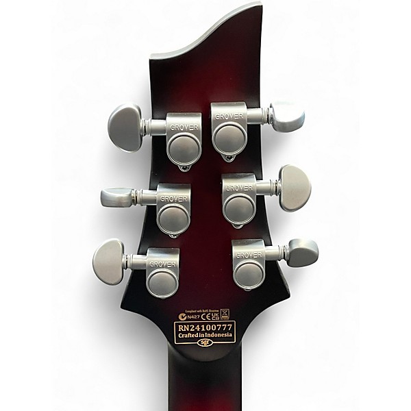 Used Schecter Guitar Research C1 FR-S Platinum Crimson Red Burst Solid Body Electric Guitar