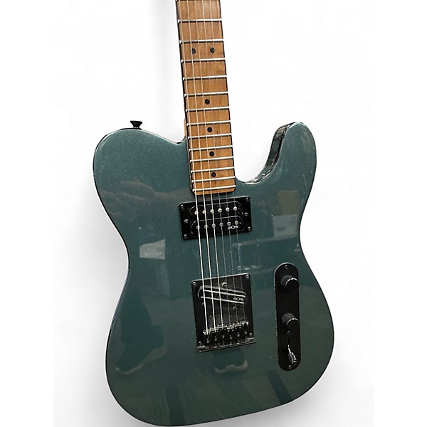 Used Squier Contemporary Telecaster Green Blue Solid Body Electric Guitar