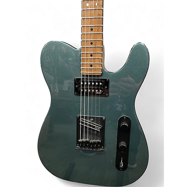 Used Squier Contemporary Telecaster Green Blue Solid Body Electric Guitar