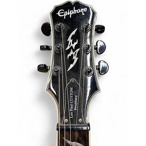 Used Epiphone Prophecy Les Paul Custom Plus Trans Black Solid Body Electric Guitar