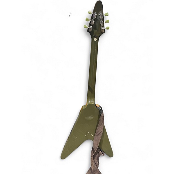 Used Epiphone Flying V DRAB GREEN Solid Body Electric Guitar
