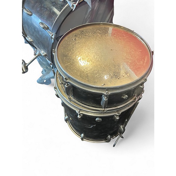 Vintage 1960s Slingerland 5 Piece 5pc Kit Black Diamond Pearl Drum Kit