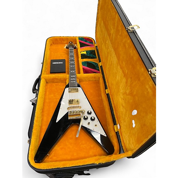 Used 2020 Gibson Murphy Lab 69' Hendrix Flying V Black Solid Body Electric Guitar
