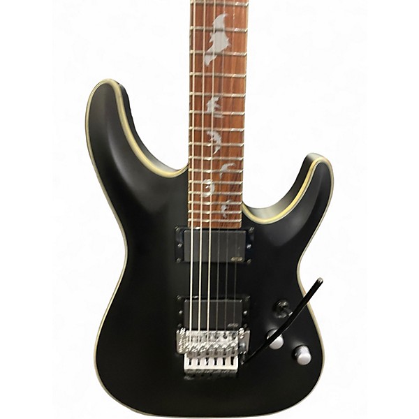 Used Schecter Guitar Research Damien Platinum Flat Black Solid Body Electric Guitar