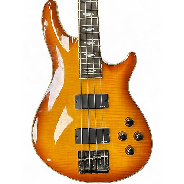 Used Schecter Guitar Research Omen Extreme 4 String Vintage Sunburst Electric Bass Guitar