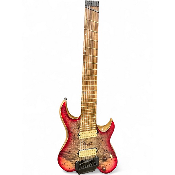 Used Kiesel Vader 8 Multiscale Buckeye Burl Redeye Caliburst Solid Body Electric Guitar