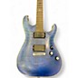 Used Schecter Guitar Research C1 Platinum BLUE TIGER Solid Body Electric Guitar