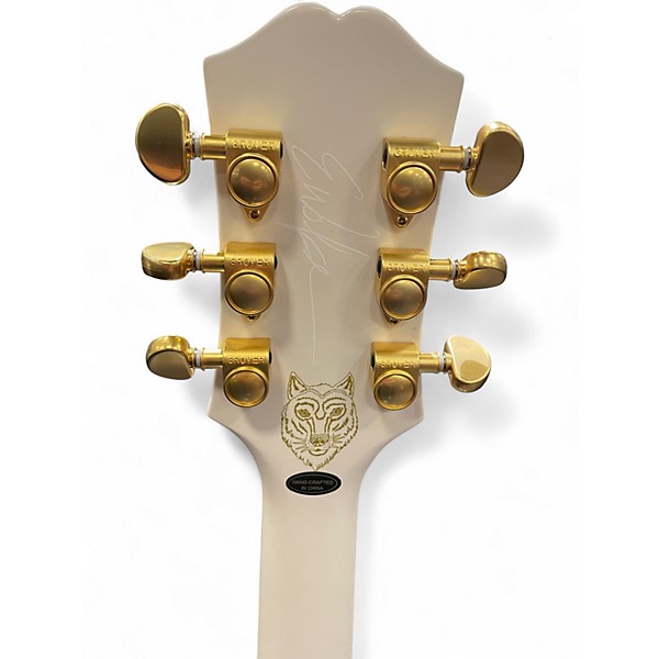 Used Epiphone Emily Wolfe Signature Sheraton Aged Bone White Hollow Body Electric Guitar