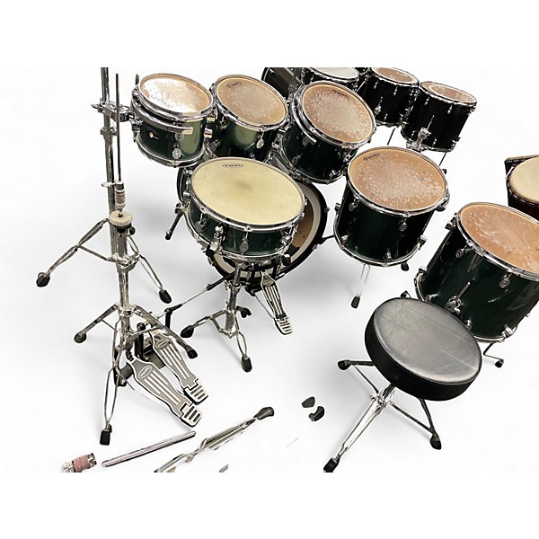 Used PDP by DW 7 Piece Fusion Sage Green Metallic Drum Kit