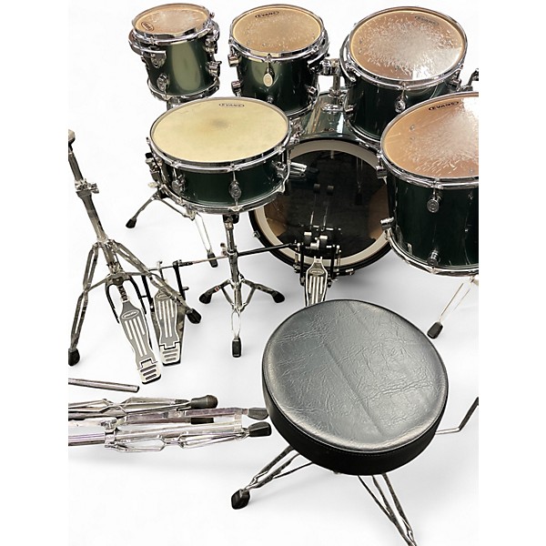 Used PDP by DW 7 Piece Fusion Sage Green Metallic Drum Kit