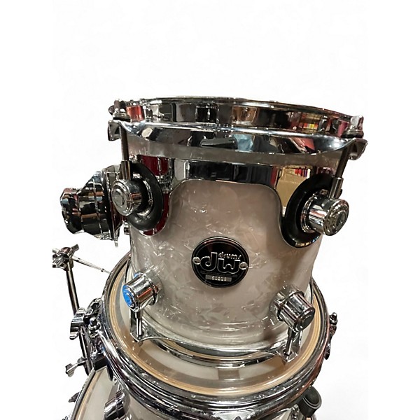 Used DW 4 Piece Performance Series White Marine Pearl Drum Kit