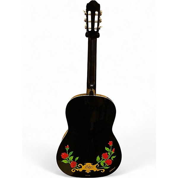 Used Esteban 7th anniversary Black Flowers Classical Acoustic Electric Guitar