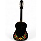 Used Esteban 7th anniversary Black Flowers Classical Acoustic Electric Guitar