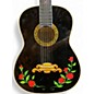 Used Esteban 7th anniversary Black Flowers Classical Acoustic Electric Guitar