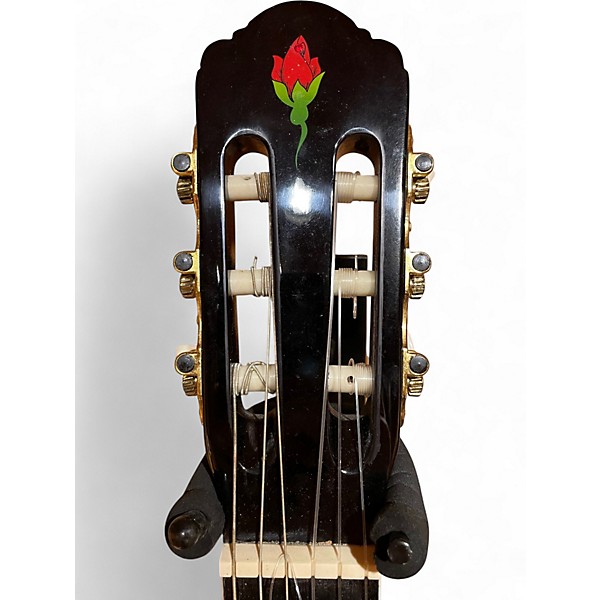 Used Esteban 7th anniversary Black Flowers Classical Acoustic Electric Guitar