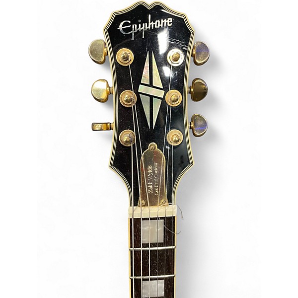 Used Epiphone Zakk Wylde Bullseye Les Paul Custom Plus Black and Yellow Solid Body Electric Guitar