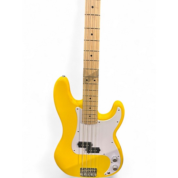 Used Squier sonic precision bass Graffiti Yellow Electric Bass Guitar