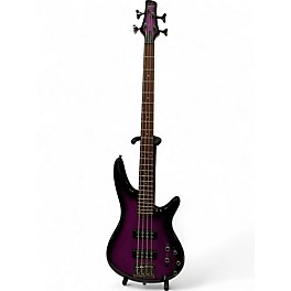 Used 2018 Ibanez SR300E Metallic Purple Sunburst Electric Bass Guitar