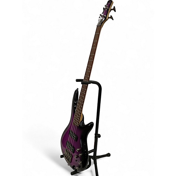 Used 2018 Ibanez SR300E Metallic Purple Sunburst Electric Bass Guitar