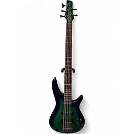 Used 2024 Ibanez SR405EQM Surreal Blue Burst Gloss Electric Bass Guitar