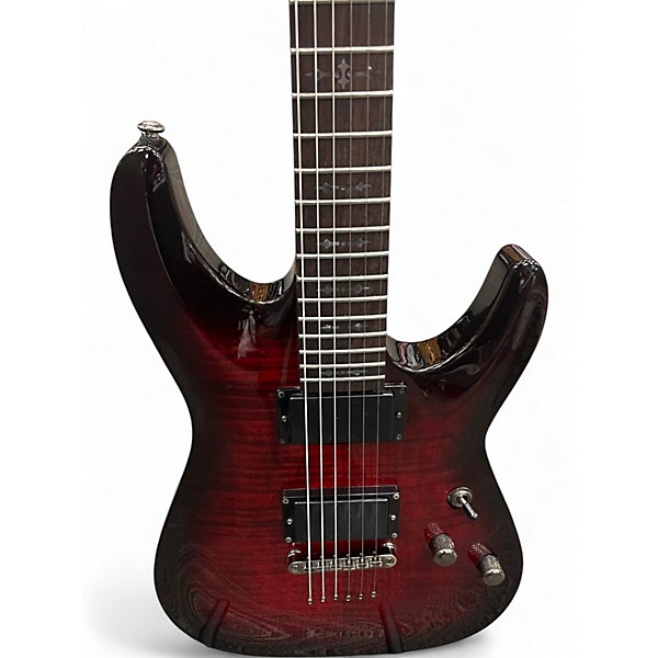 Used Schecter Guitar Research Demon 6 RED BURST Solid Body Electric Guitar