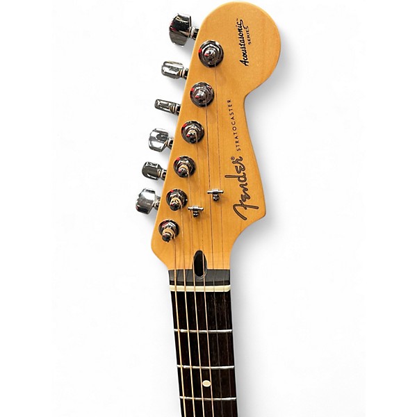 Used 2006 Fender ACOUSTASONIC STRATOCASTER Crimson Red Trans Acoustic Electric Guitar