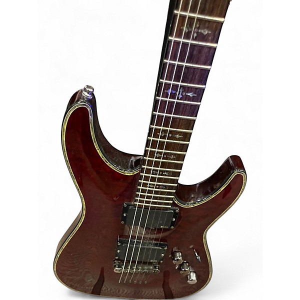 Used Schecter Guitar Research Hellraiser C1 Crimson Red Trans Solid Body Electric Guitar